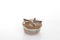 Sweet muffins on white background