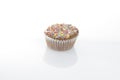 Sweet muffins on white background