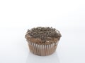 Sweet muffins on white background