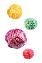Sweet multicolor popcorn on a white isolated background Royalty Free Stock Photo