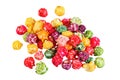 Sweet multicolor popcorn on a white isolated background Royalty Free Stock Photo