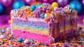 sweet multicolored cake food
