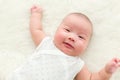 Sweet newborn baby smile Royalty Free Stock Photo