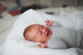 Sweet newborn crying baby Royalty Free Stock Photo