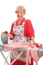 Sweet Old Lady Ironing Royalty Free Stock Photo