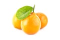 Sweet Orange Fruit with leaves. Royalty Free Stock Photo