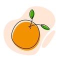 Sweet Orange Illustration with Abstract Shapes