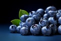 Sweet and organic Blueberries as a backdrop with ample copy space