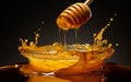 Sweet Overflow Captivating Sight of Honey Rising. Generative AI