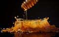 Sweet Overflow Captivating Sight of Honey Rising. Generative AI
