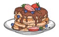 Sweet pancake logotype colorful detailed Royalty Free Stock Photo