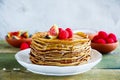 Sweet pancake tower Royalty Free Stock Photo