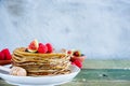 Sweet pancake tower Royalty Free Stock Photo