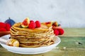 Sweet pancake tower Royalty Free Stock Photo