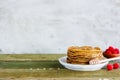 Sweet pancake tower Royalty Free Stock Photo