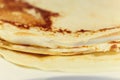 Sweet pancake on white plate Royalty Free Stock Photo