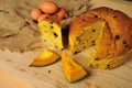 Sweet panettone cake traditional pastry