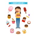 Sweet party set vector