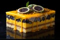 Sweet Passionfruit slice. Generate Ai