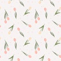Sweet pastel color flower seamless pattern. Royalty Free Stock Photo