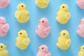 Sweet Pastel Easter Peeps. High detailed plain background Royalty Free Stock Photo