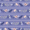 Sweet pastel Liberty flower in stripe line seamless pattern ,elegant gentle trendy .