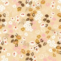 Sweet pastel Seamless pattern in small pretty flowers. Liberty style blooming meadow florals design for fashion , fabric ,