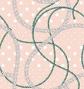 Sweet and pastel  seamless pattern in vector summer rope and chain prints on  polka dots design for fashion,fabric,web,wallpaper Royalty Free Stock Photo
