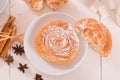 Sweet pastry swirls. Royalty Free Stock Photo