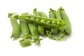 Sweet pea pods. Young peas isolated on white background. Fresh and healthy vegetables Royalty Free Stock Photo