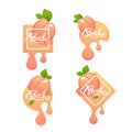 Sweet Peach Flavor. Vector label or sticker