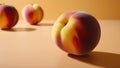 Sweet peaches on peach colored background