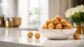 Sweet Peanut Butter Balls Candy Horizontal Illustration. Royalty Free Stock Photo