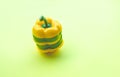 Sweet pepper or bell pepper,chilli cutting sliced and mix color green and yellow Royalty Free Stock Photo