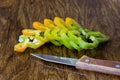 Sweet pepper cuts Royalty Free Stock Photo