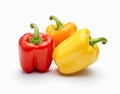 sweet pepper, red, green, yellow paprika, isolated on white background, clipping path, full depth of field. Created with Royalty Free Stock Photo