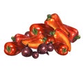 Sweet pepper with red onion Royalty Free Stock Photo