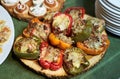 Sweet pepper stuffed with grinded meat, rice, vegetable and cheese Royalty Free Stock Photo
