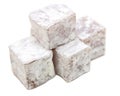 Sweet pieces of Turkish delight isolated on white background Royalty Free Stock Photo