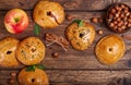 Sweet pies filled with apples, cinnamon and hazelnuts Royalty Free Stock Photo