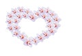 sweet pink flower plumeria in heart pattern bunch