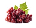 Sweet pink grapes with leaves Royalty Free Stock Photo