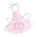 Sweet pink hand drawn apron Royalty Free Stock Photo