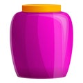 Sweet pink jam jar icon, cartoon style Royalty Free Stock Photo