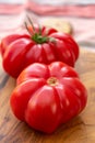 Sweet pink monterosa tomatoes close up Royalty Free Stock Photo