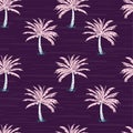 Sweet pink palm trees on the dark violet background. Vector se Royalty Free Stock Photo