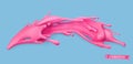 Sweet pink splash. 3d realistic object