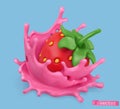 Sweet pink splash with strawberry