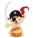 Sweet pirate bear Royalty Free Stock Photo