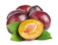 Sweet plums fruit Royalty Free Stock Photo